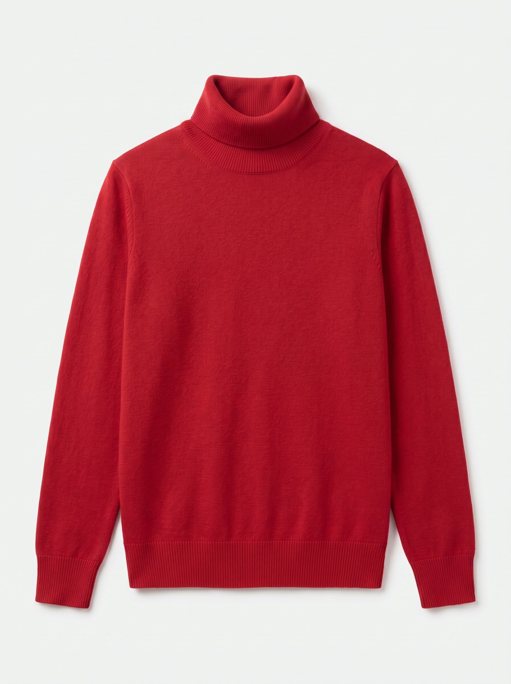 Charcoal Turtleneck Cashmere Sweater — Red
