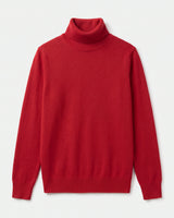 Charcoal Turtleneck Cashmere Sweater — Red