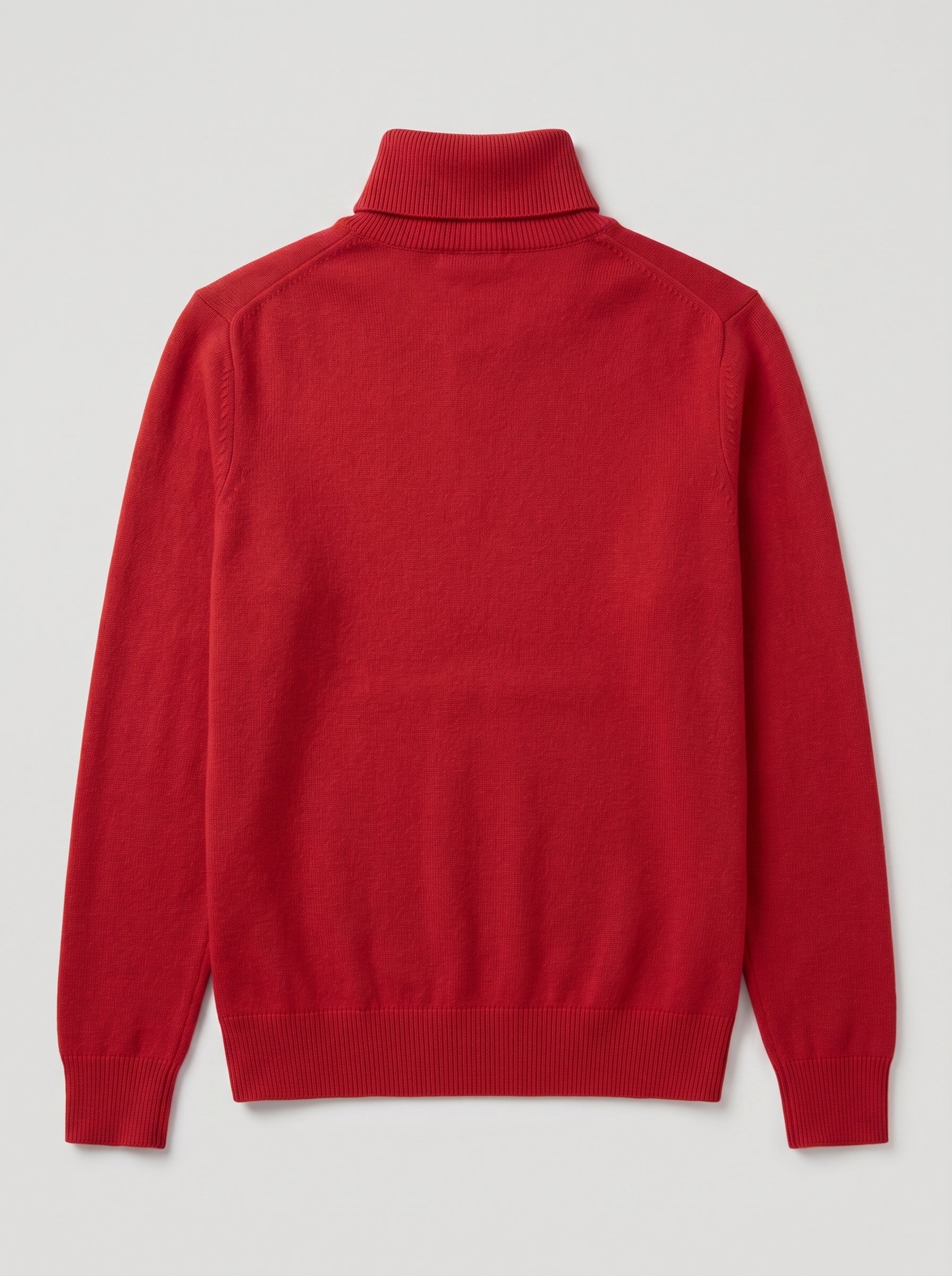 Charcoal Turtleneck Cashmere Sweater — Red
