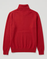 Charcoal Turtleneck Cashmere Sweater — Red