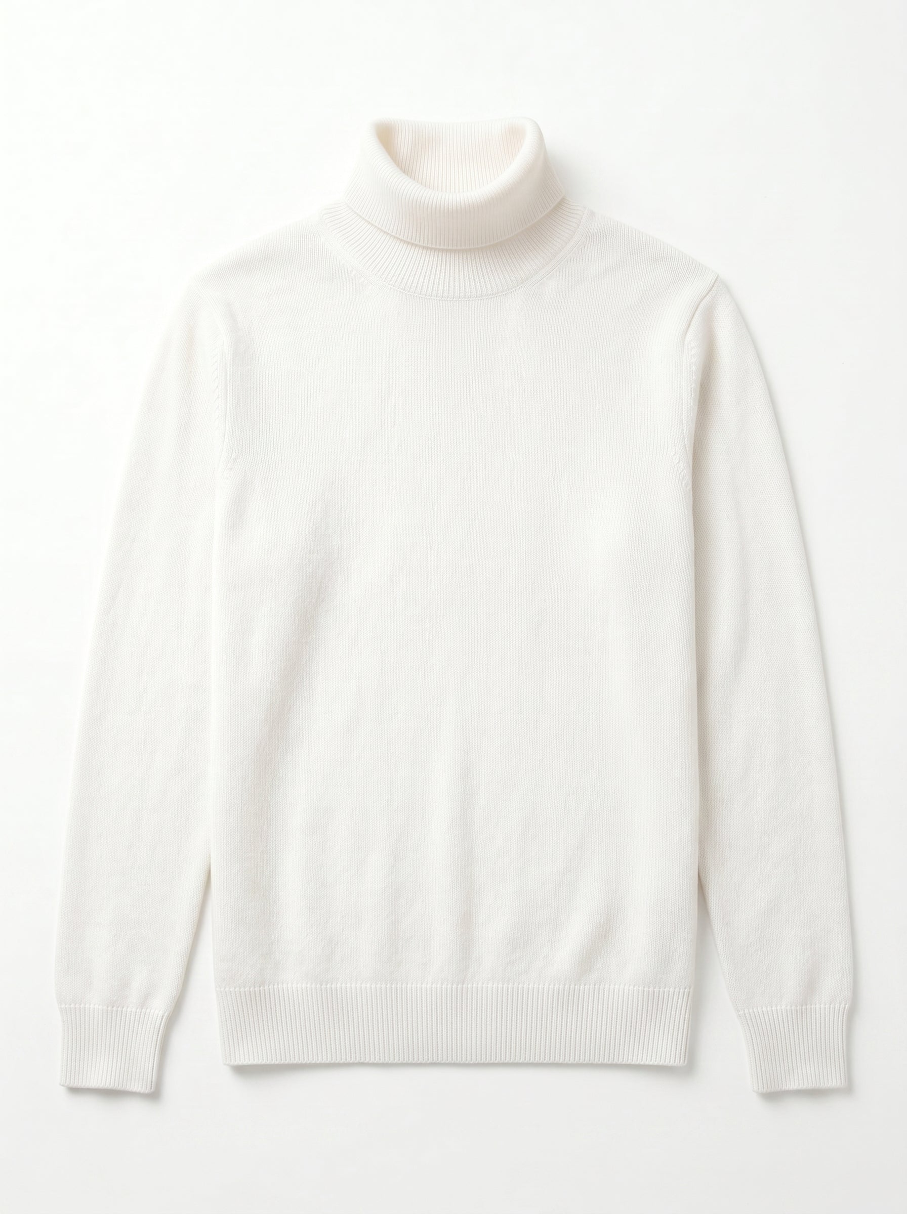 Charcoal Turtleneck Cashmere Sweater — White