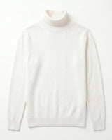 Charcoal Turtleneck Cashmere Sweater — White