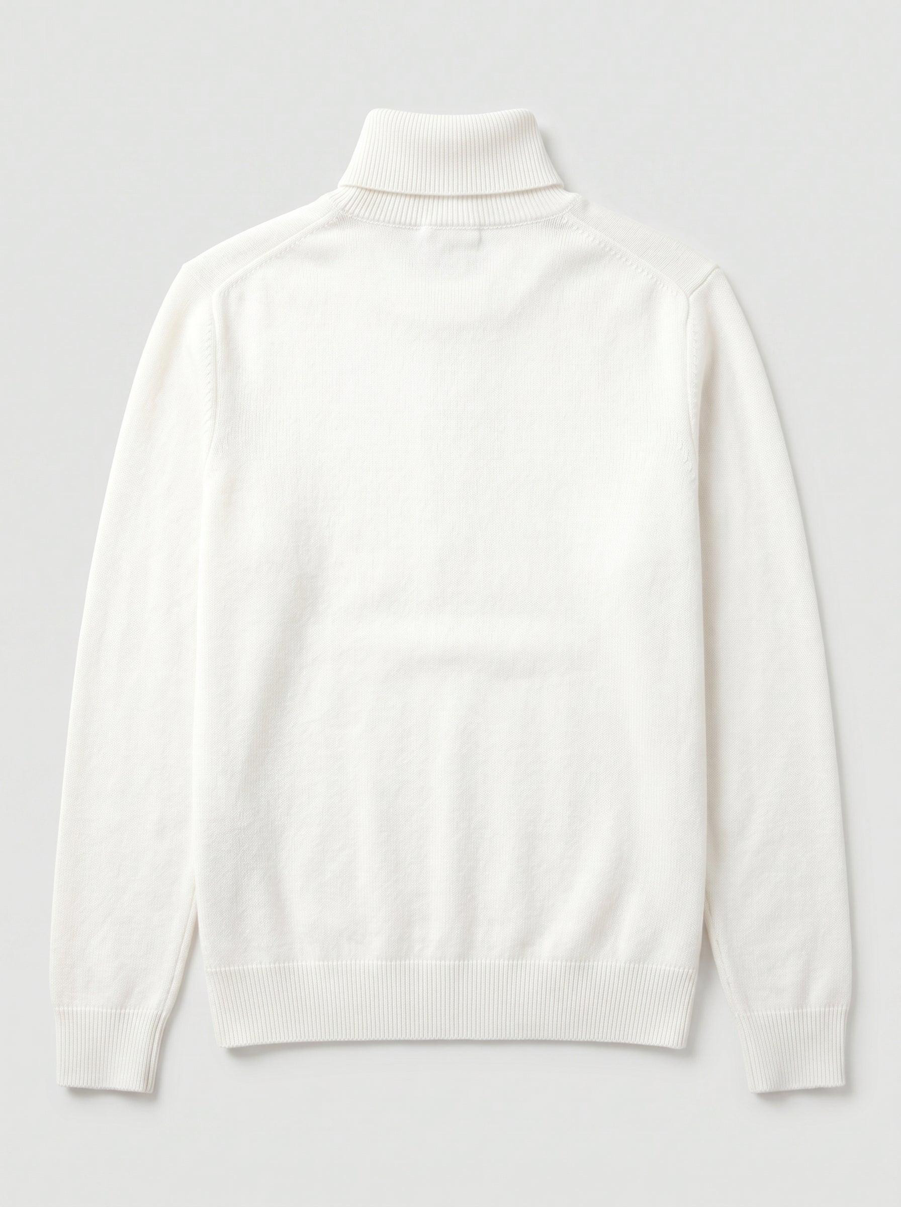 Charcoal Turtleneck Cashmere Sweater — White