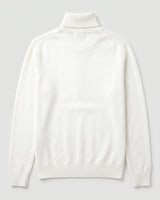 Charcoal Turtleneck Cashmere Sweater — White