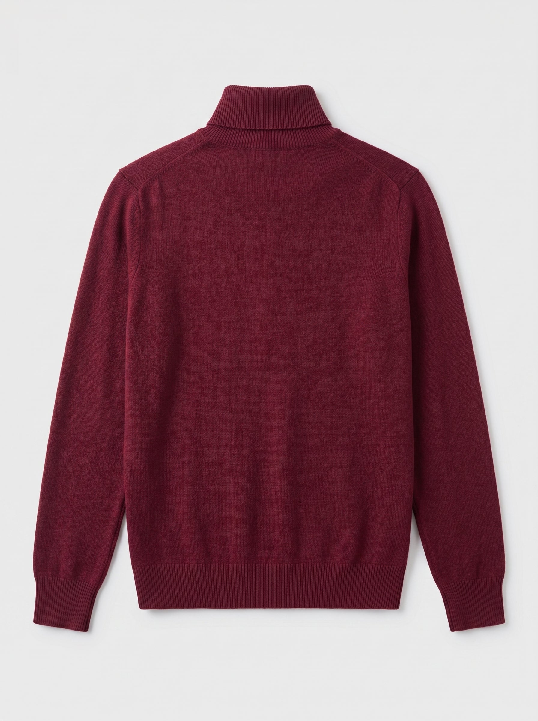 Charcoal Turtleneck Cashmere Sweater — Wine red