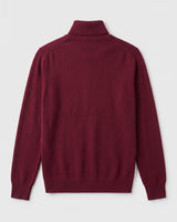 Charcoal Turtleneck Cashmere Sweater — Wine red