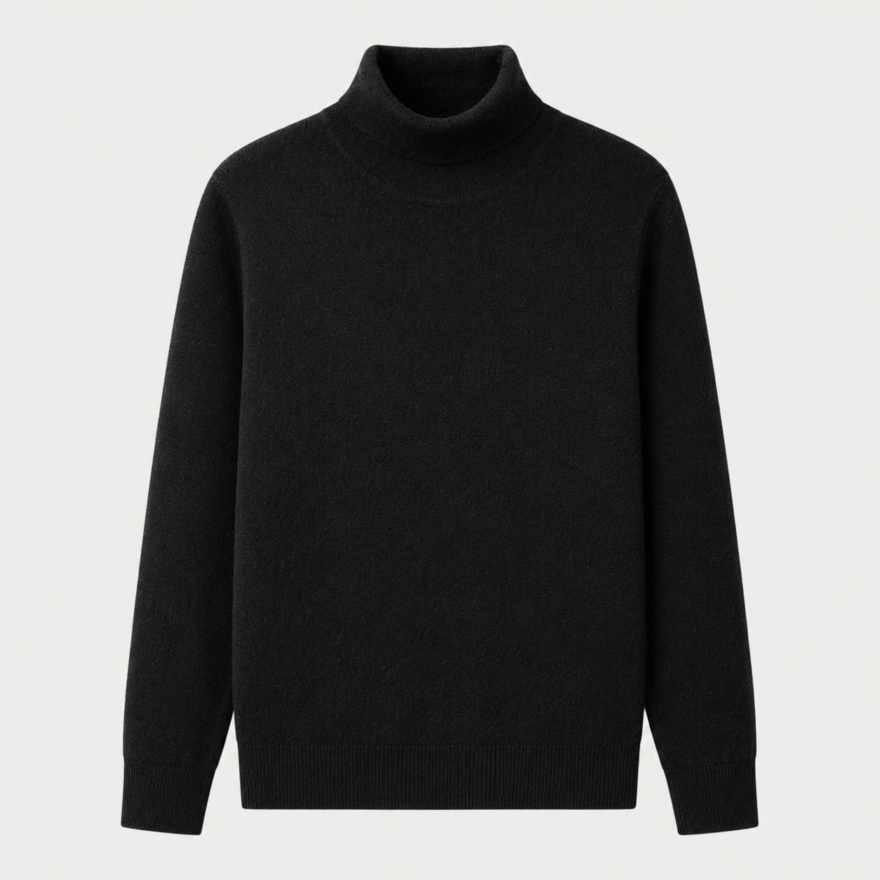 Charcoal Crew Neck Cashmere Sweater — Black