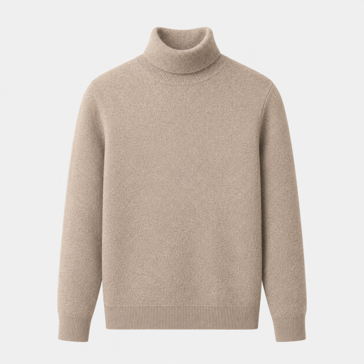 Charcoal Crew Neck Cashmere Sweater — Camel