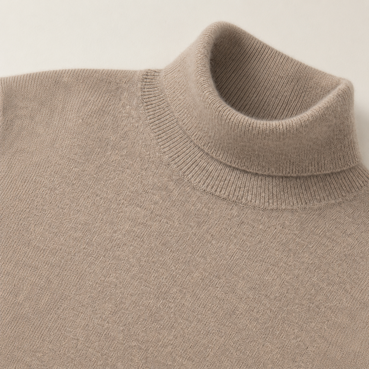 Charcoal Crew Neck Cashmere Sweater — Camel