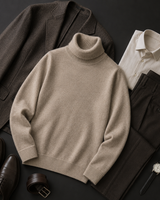 ZHILIFS men's Camel crew neck sweater, image 06