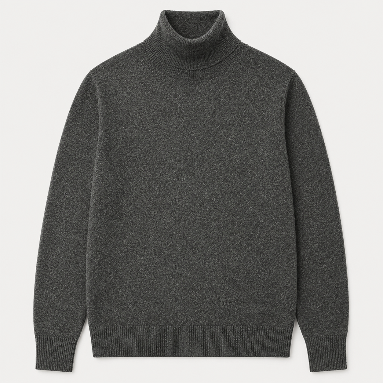 Charcoal Crew Neck Cashmere Sweater — Dark grey