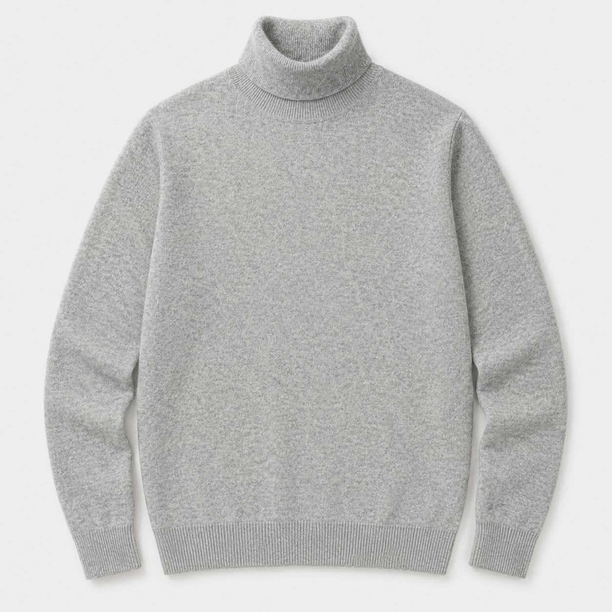 Charcoal Crew Neck Cashmere Sweater — Light grey
