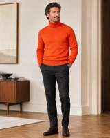 ZHILIFS men's Orange crew neck sweater, image 07