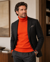 ZHILIFS men's Orange crew neck sweater, image 08