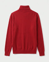 Charcoal Turtleneck Cashmere Sweater — Red