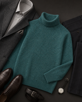 ZHILIFS men's Turquoise crew neck sweater, image 06