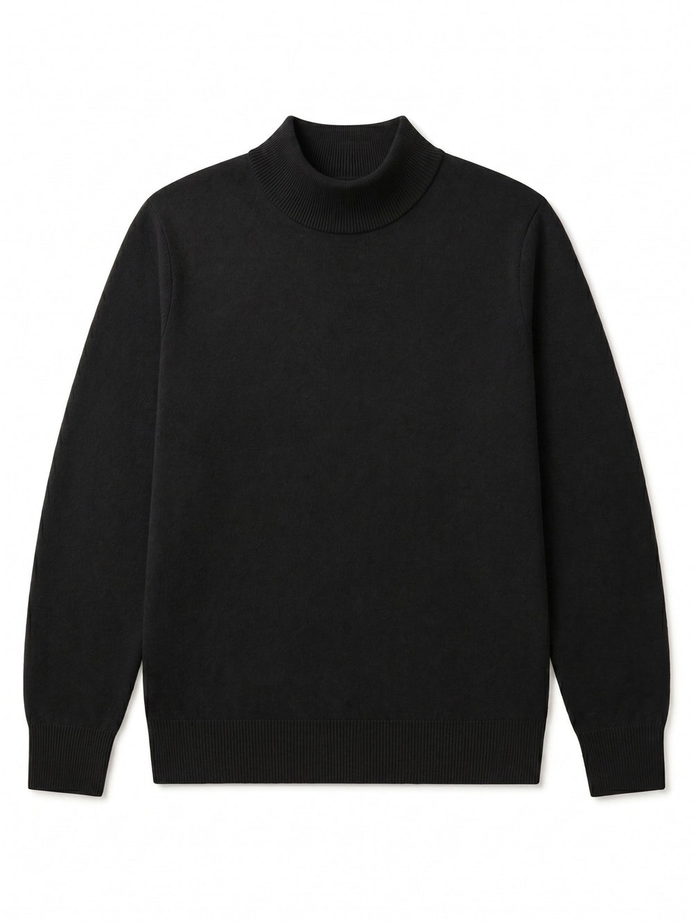 Mock Neck Cashmere Pullover Sweater — Black