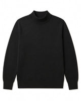 Mock Neck Cashmere Pullover Sweater — Black
