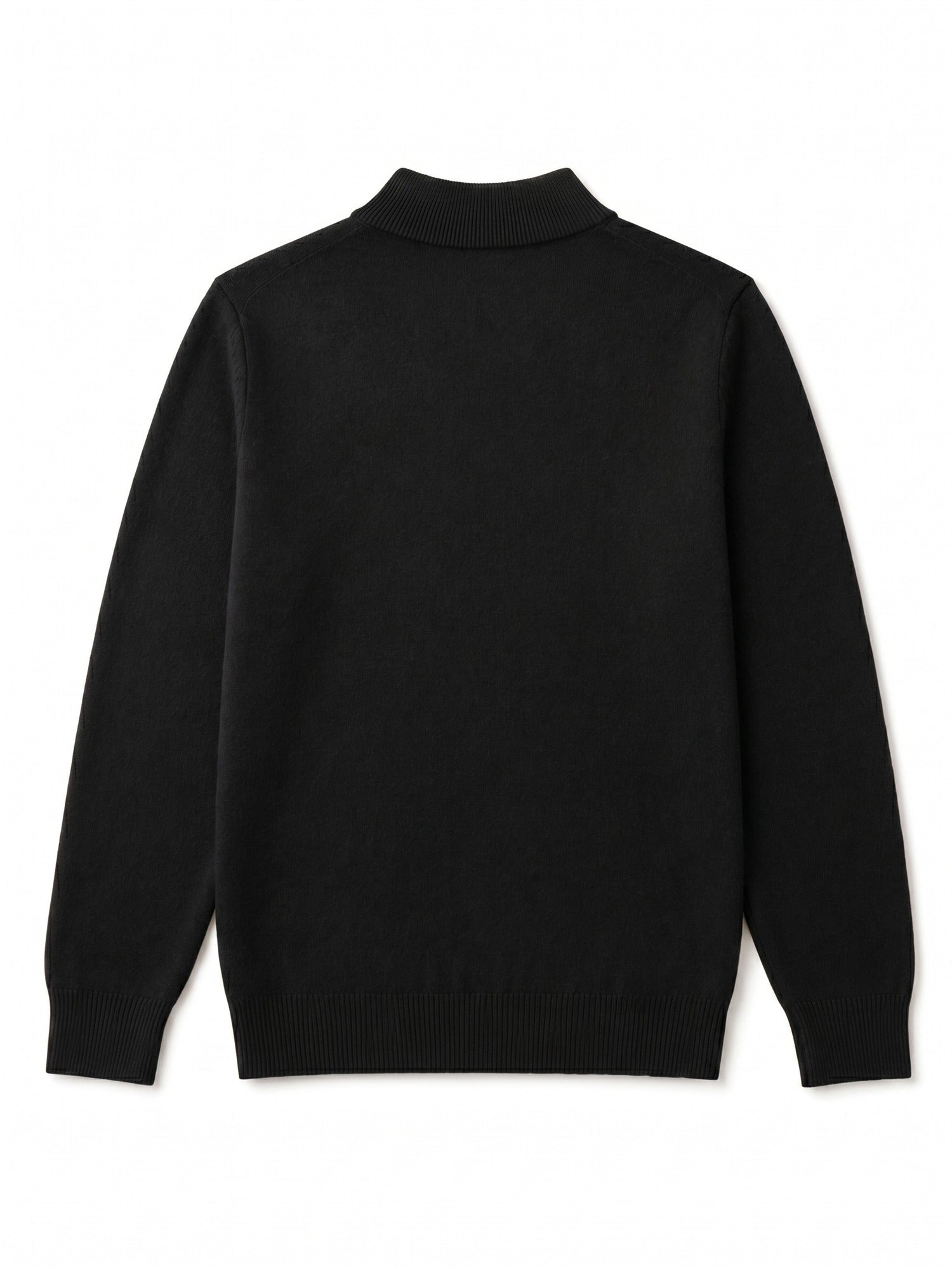 Mock Neck Cashmere Pullover Sweater — Black