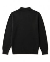 Mock Neck Cashmere Pullover Sweater — Black