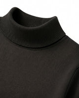 Mock Neck Cashmere Pullover Sweater — Black
