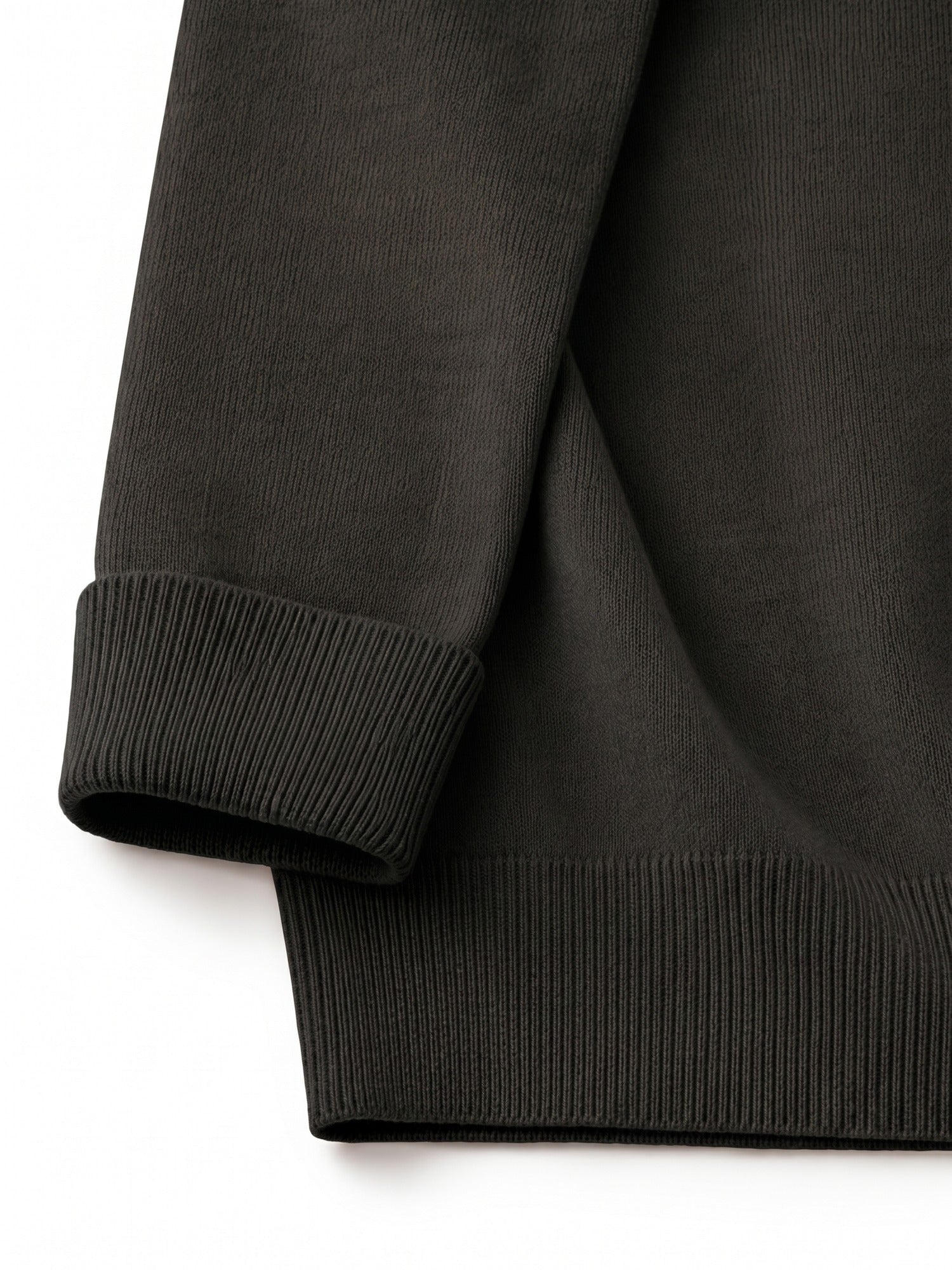 Mock Neck Cashmere Pullover Sweater — Black