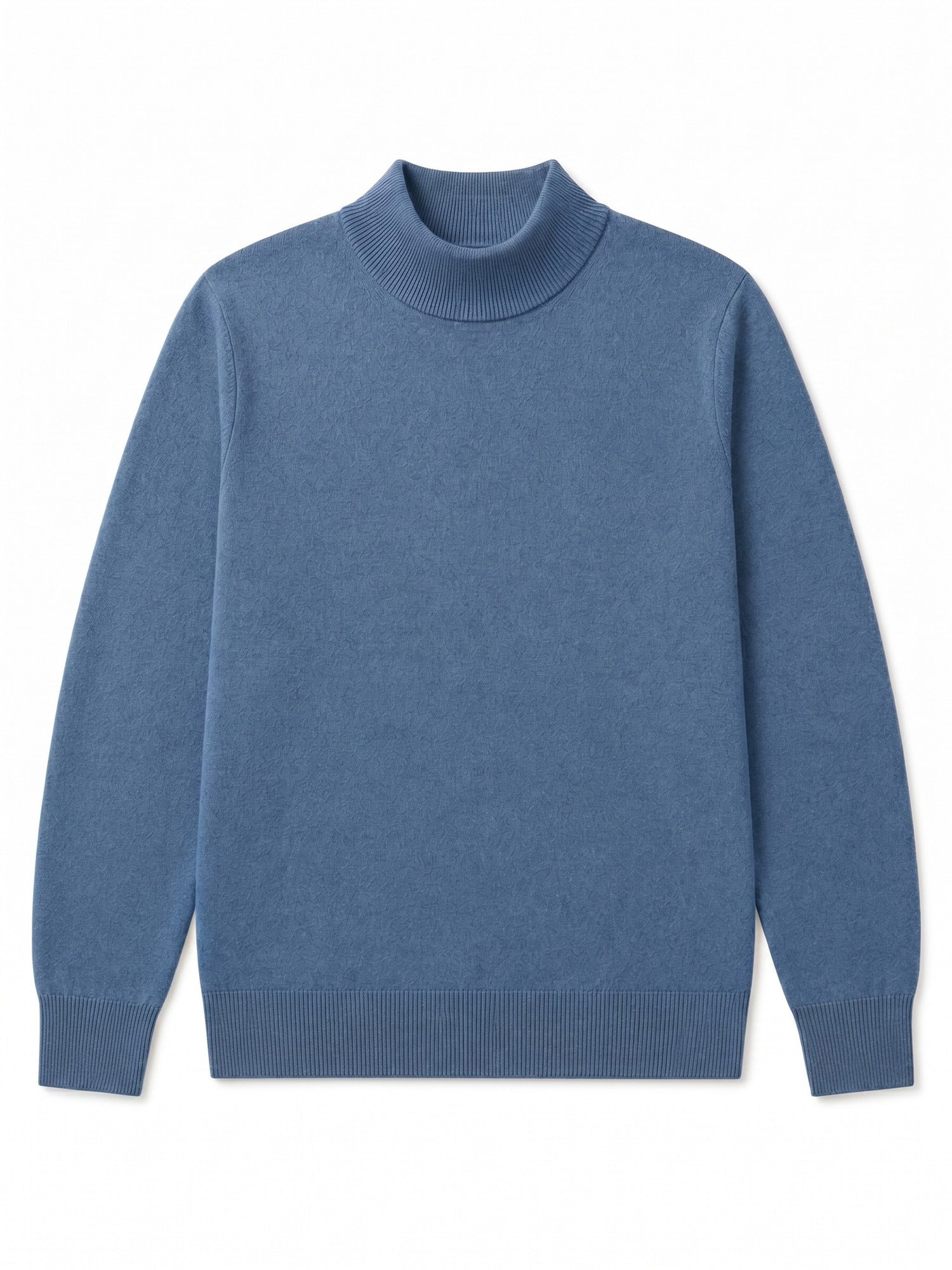 Mock Neck Cashmere Pullover Sweater — Blue