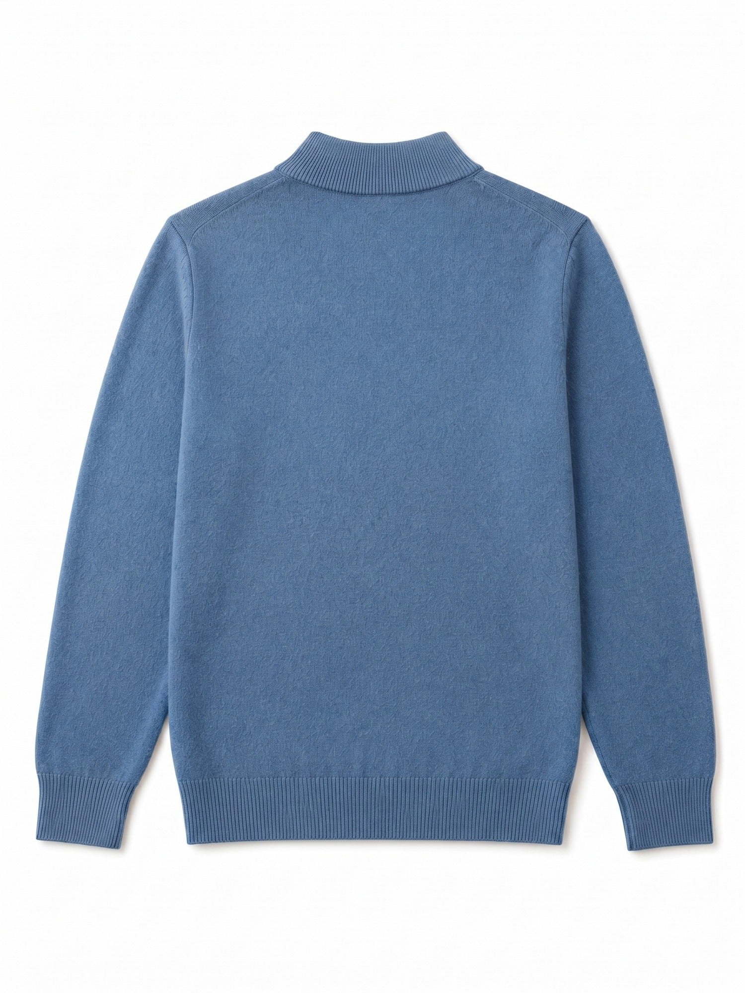 Mock Neck Cashmere Pullover Sweater — Blue