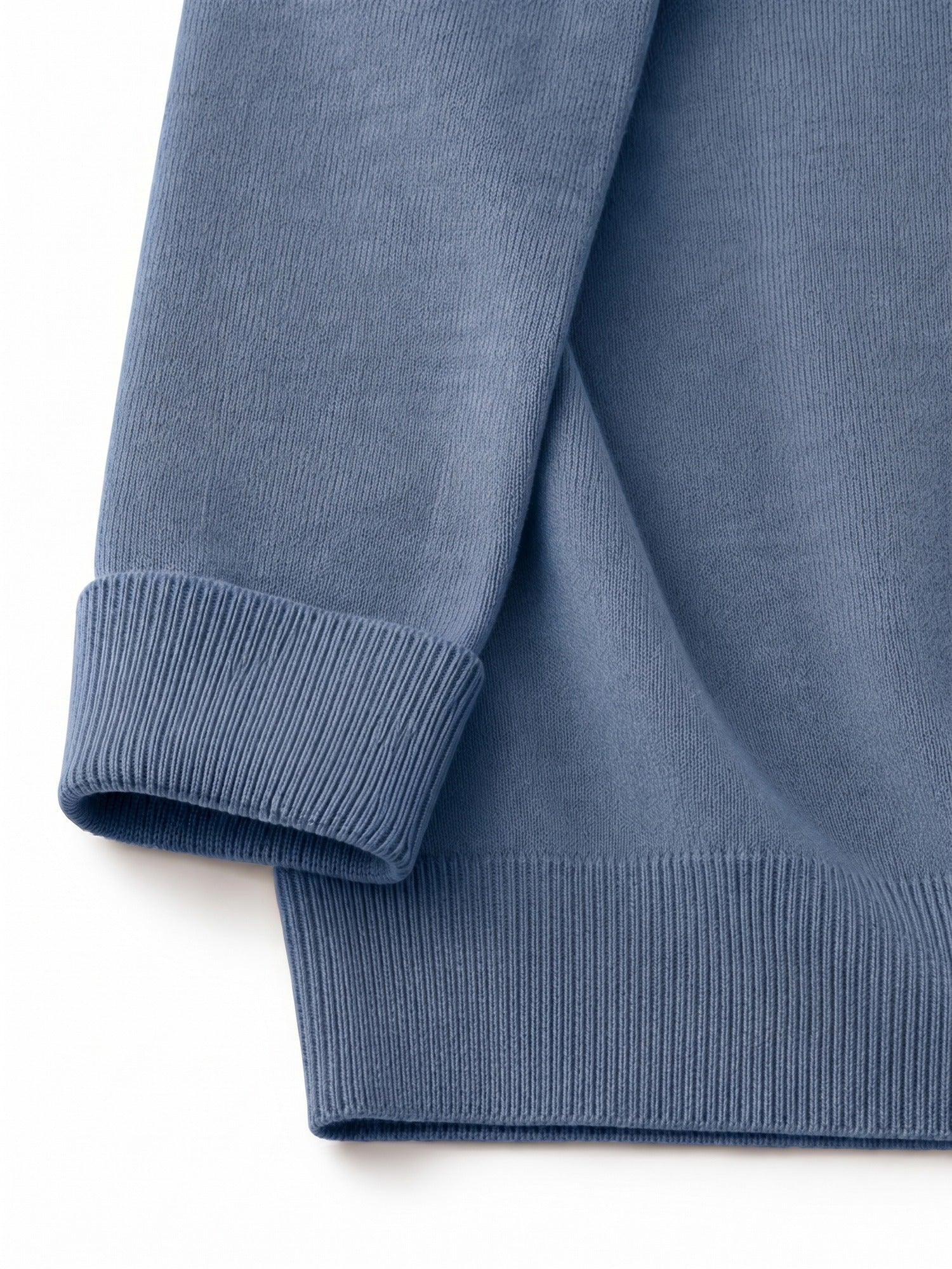 Mock Neck Cashmere Pullover Sweater — Blue