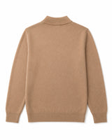 Mock Neck Cashmere Pullover Sweater — Camel