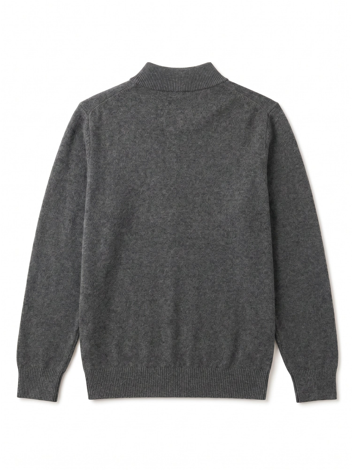 Mock Neck Cashmere Pullover Sweater — Dark grey