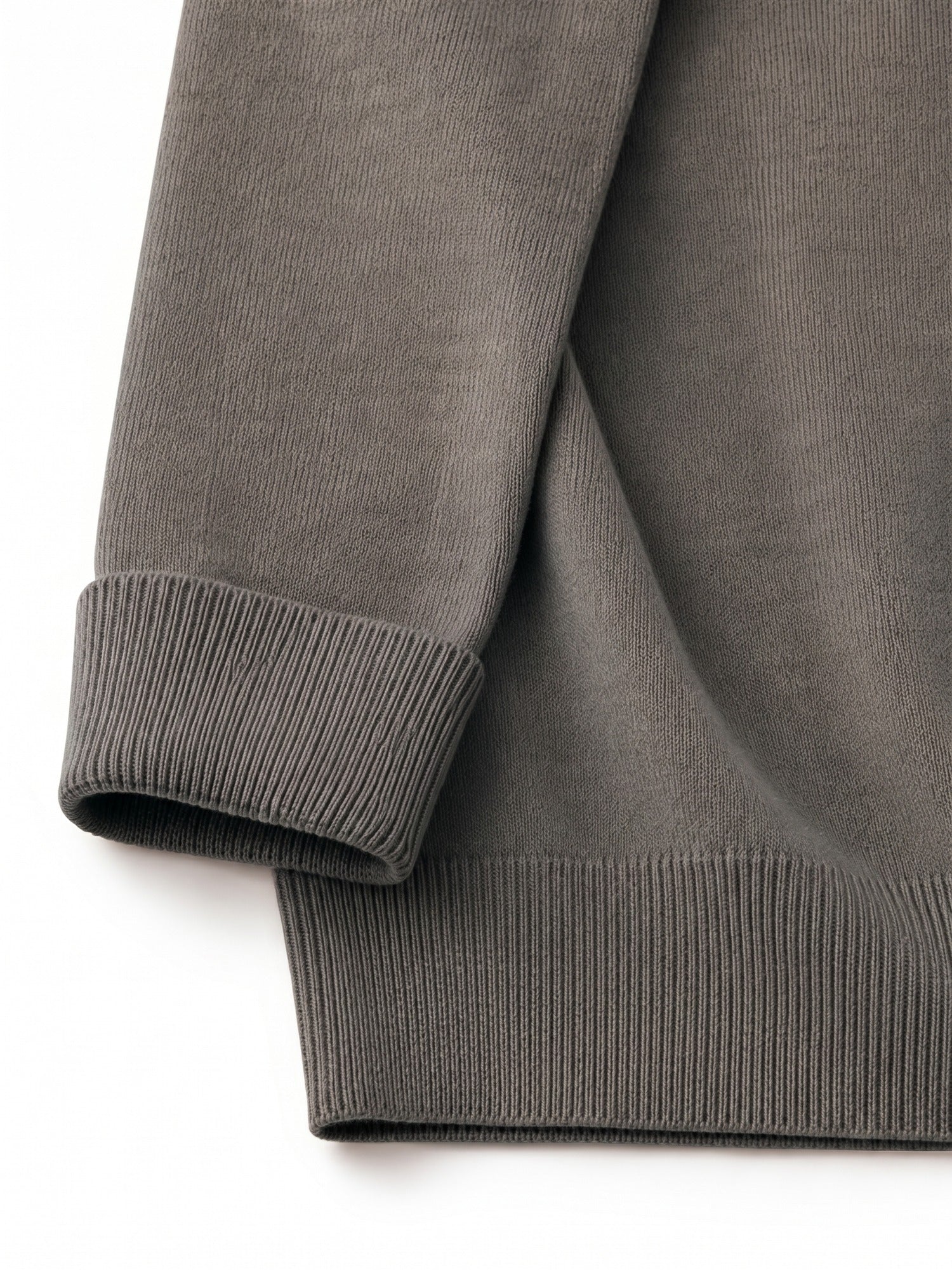 Mock Neck Cashmere Pullover Sweater — Dark grey