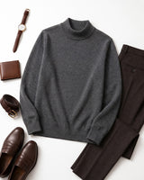 Mock Neck Cashmere Pullover Sweater