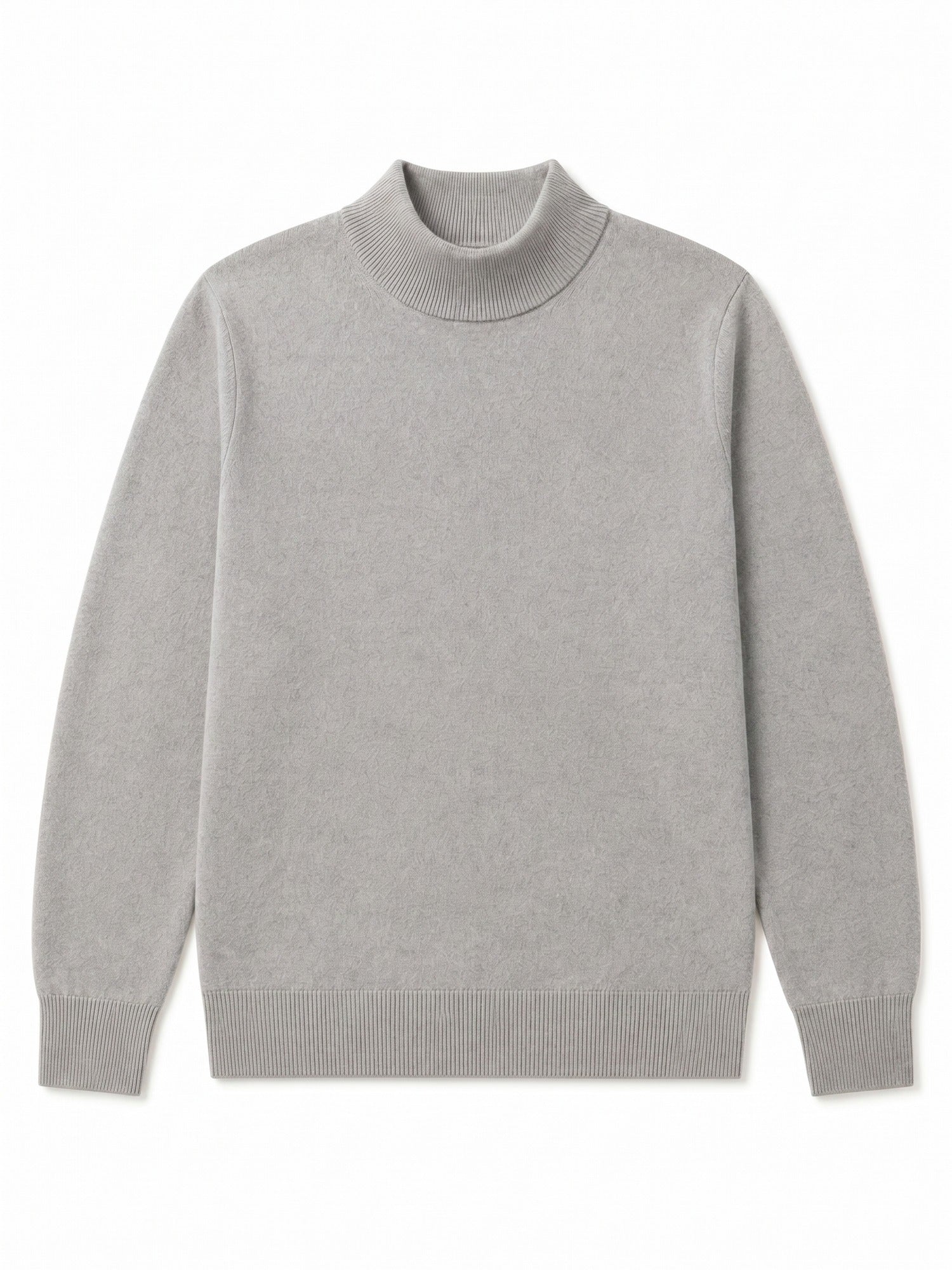 Mock Neck Cashmere Pullover Sweater — Light grey