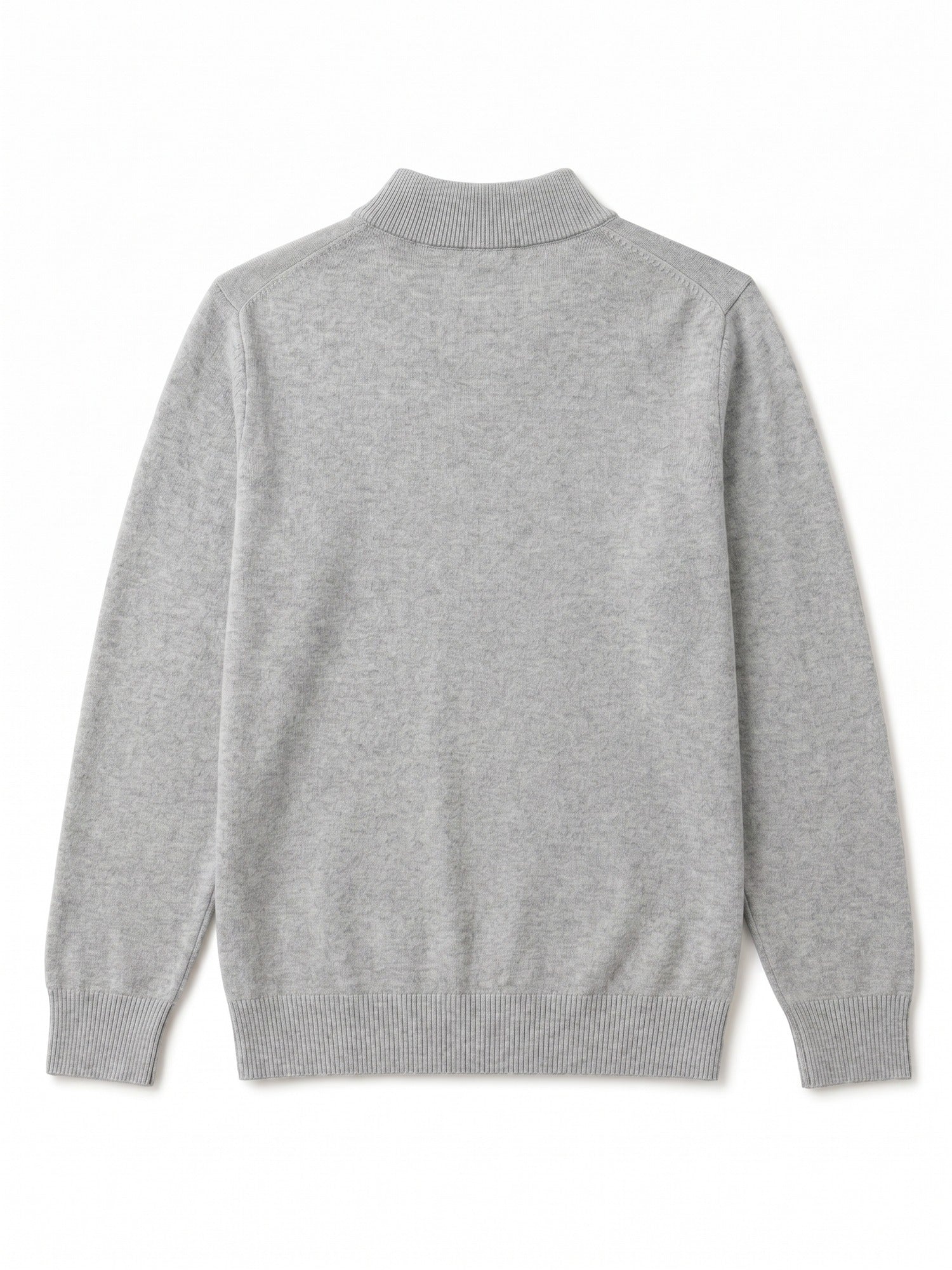 Mock Neck Cashmere Pullover Sweater — Light grey
