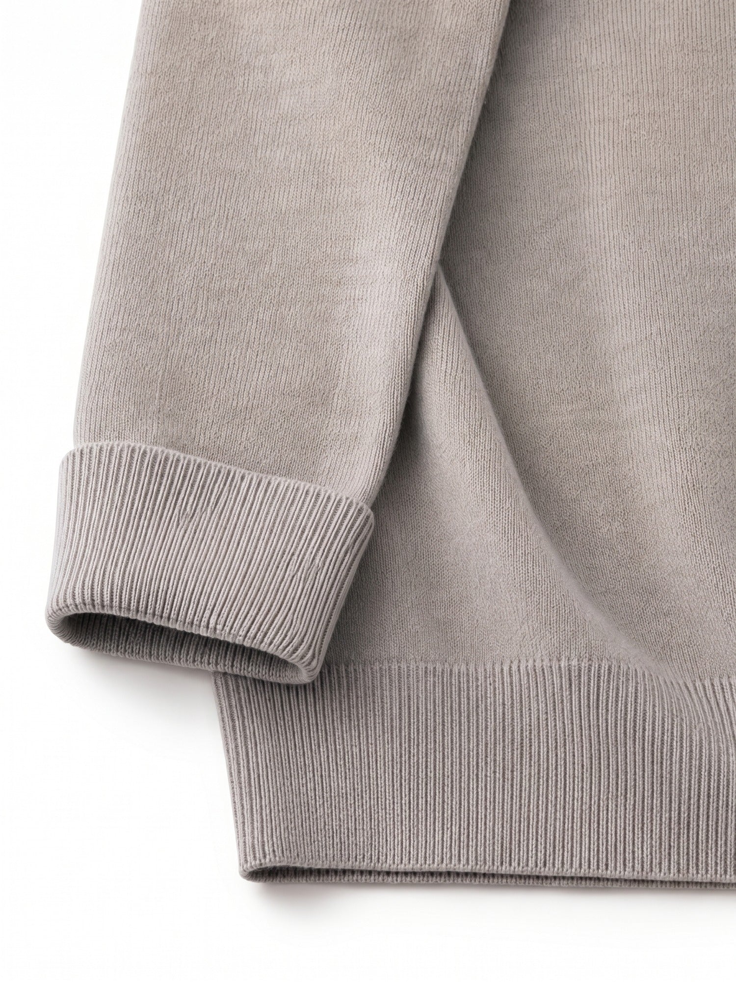 Mock Neck Cashmere Pullover Sweater — Light grey