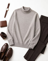 Mock Neck Cashmere Pullover Sweater