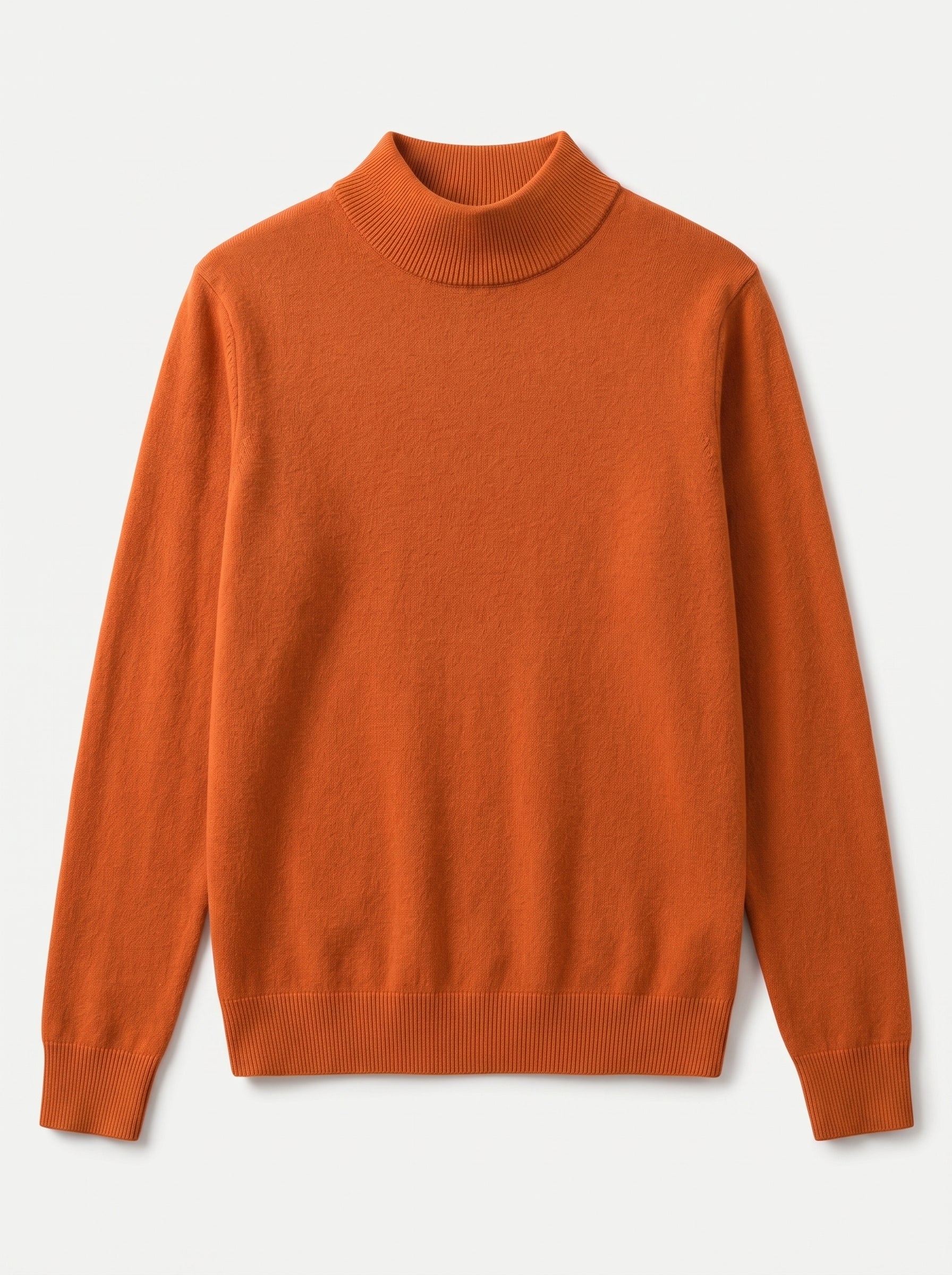 Mock Neck Cashmere Pullover Sweater — Orange