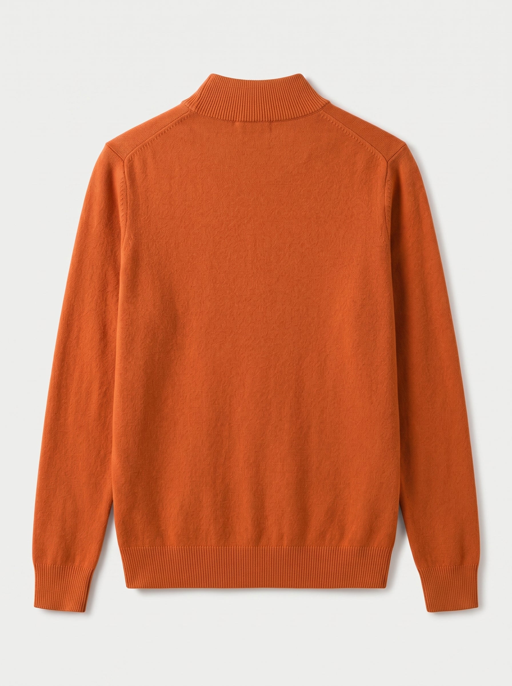 Mock Neck Cashmere Pullover Sweater — Orange