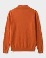 Mock Neck Cashmere Pullover Sweater — Orange