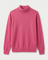 Mock Neck Cashmere Pullover Sweater — Pink