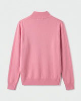 Mock Neck Cashmere Pullover Sweater — Pink