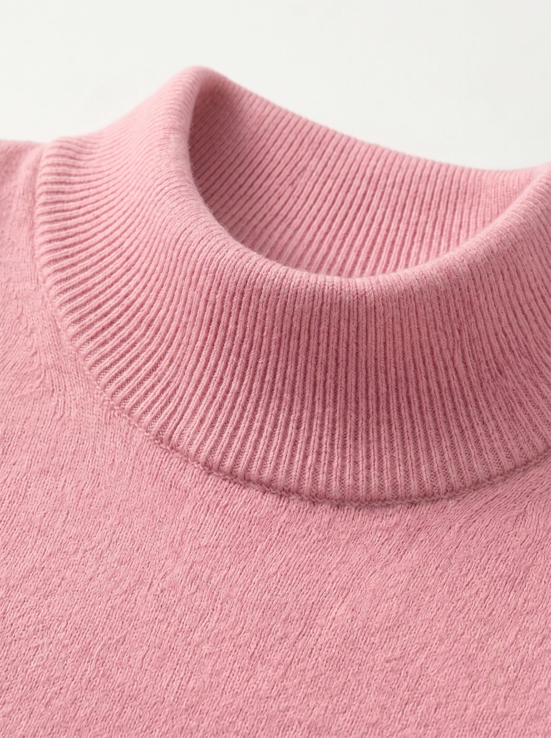 Mock Neck Cashmere Pullover Sweater — Pink
