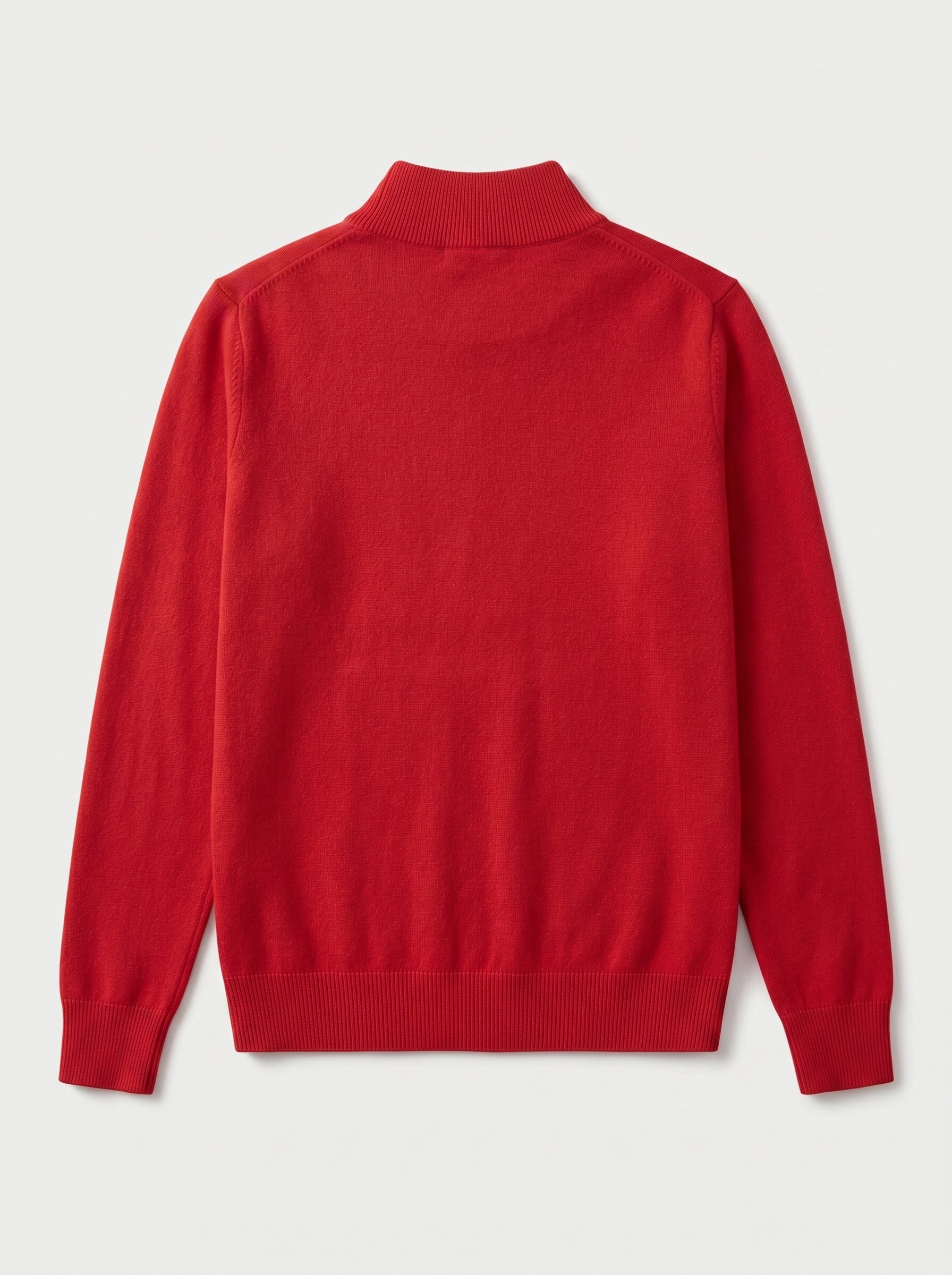 Mock Neck Cashmere Pullover Sweater — Red