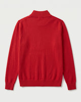 Mock Neck Cashmere Pullover Sweater — Red