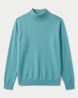 Mock Neck Cashmere Pullover Sweater — Turquoise