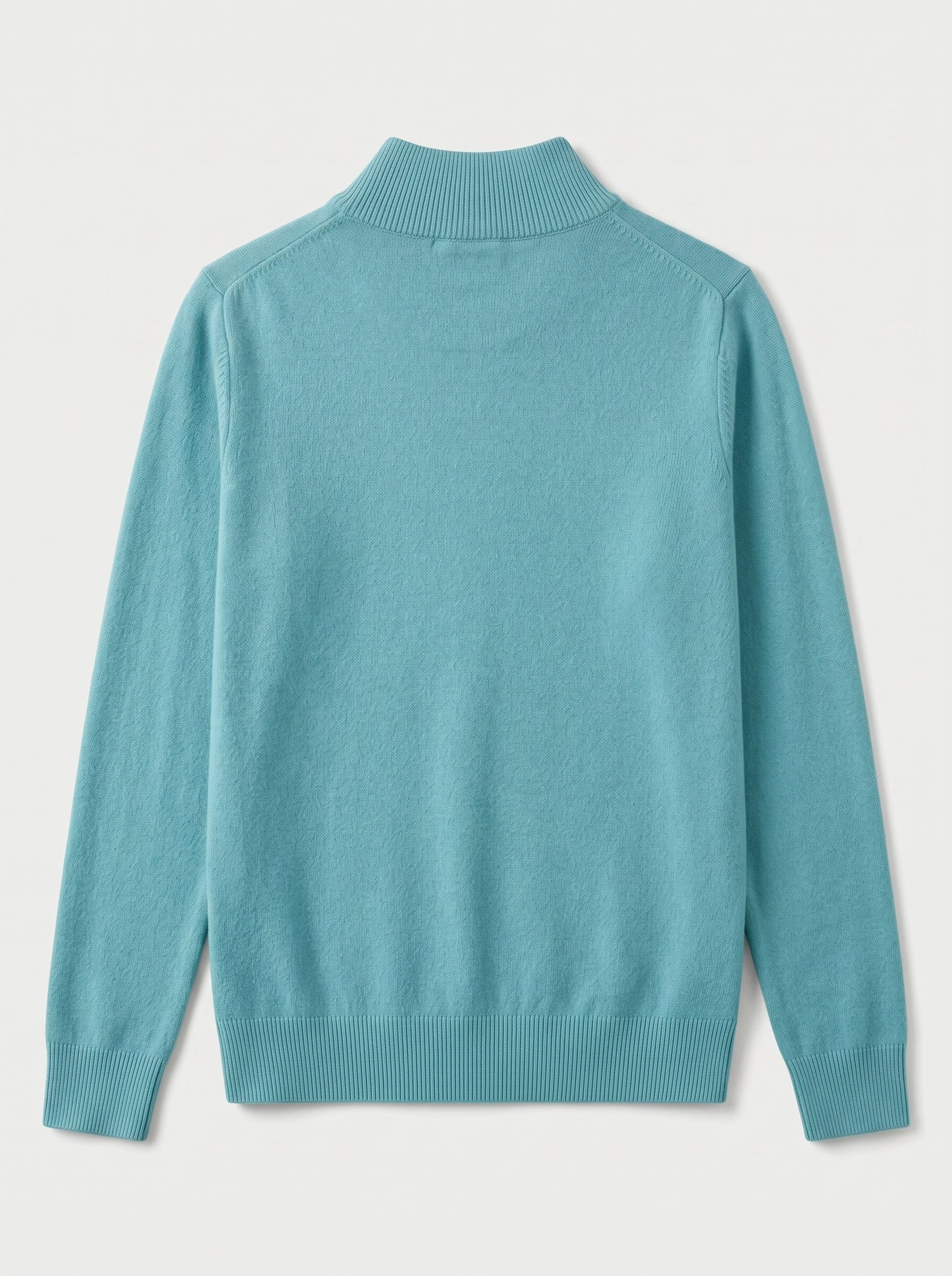 Mock Neck Cashmere Pullover Sweater — Turquoise