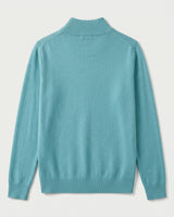 Mock Neck Cashmere Pullover Sweater — Turquoise