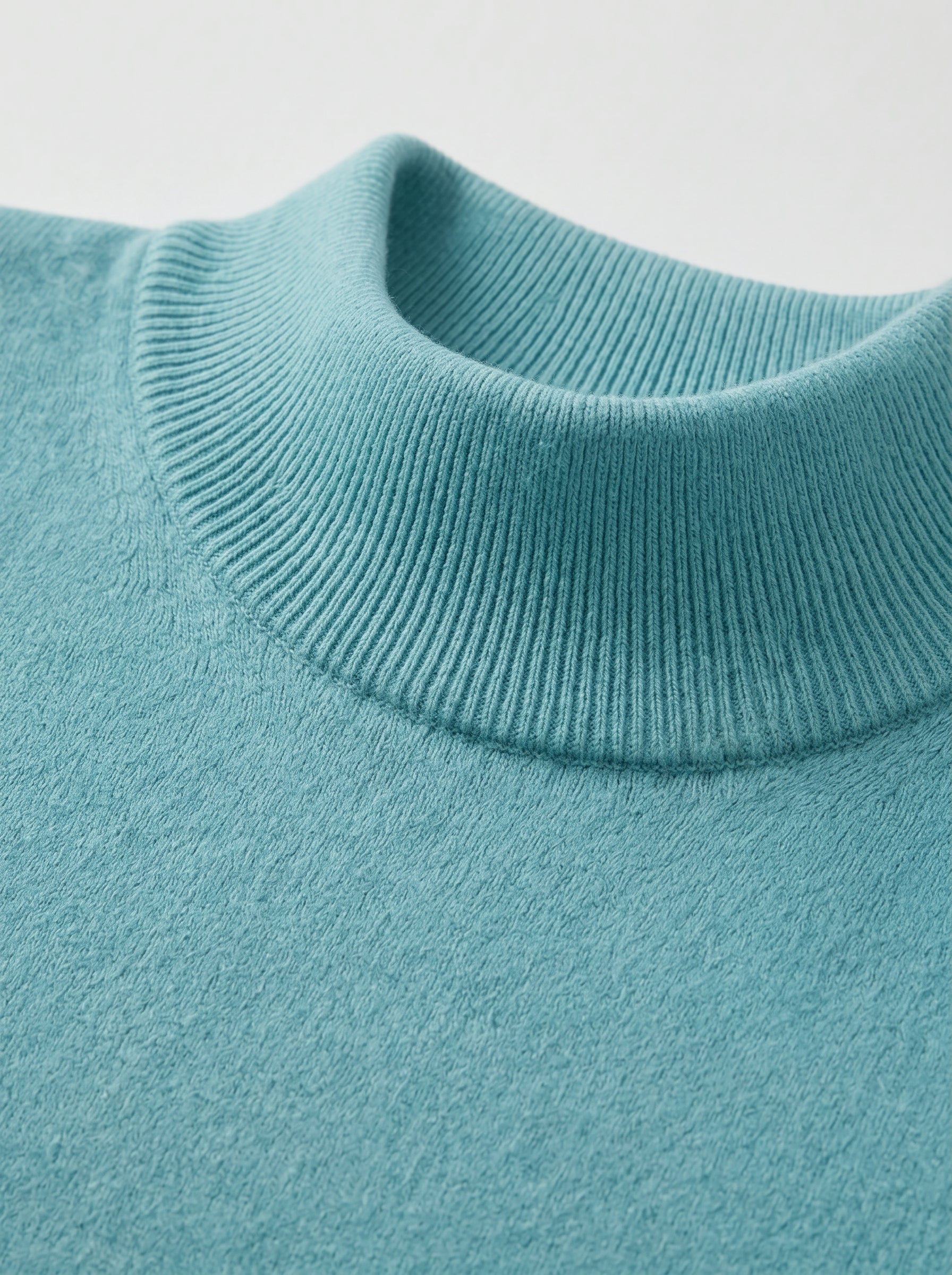 Mock Neck Cashmere Pullover Sweater — Turquoise
