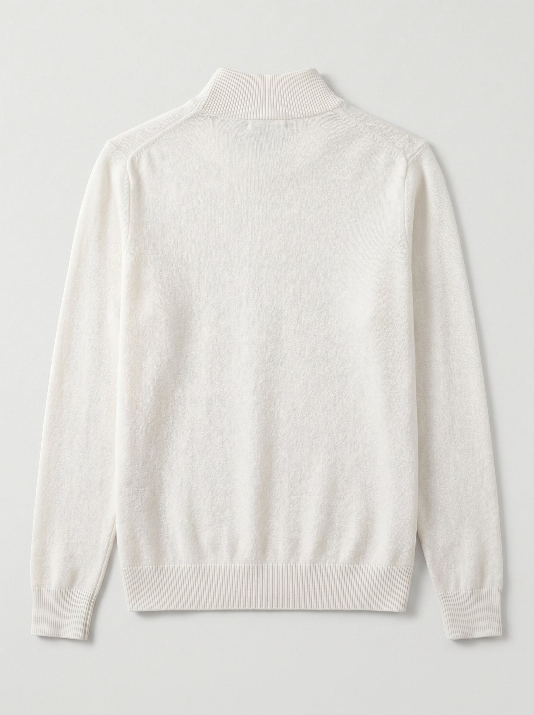 Mock Neck Cashmere Pullover Sweater — White